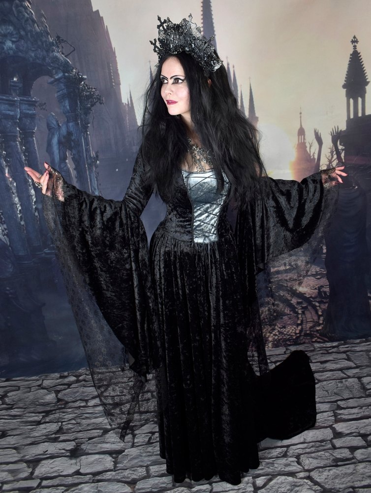 Elbereth Gown - crushed velvet medieval renaissance dress by Moonmaiden Gothic Clothing