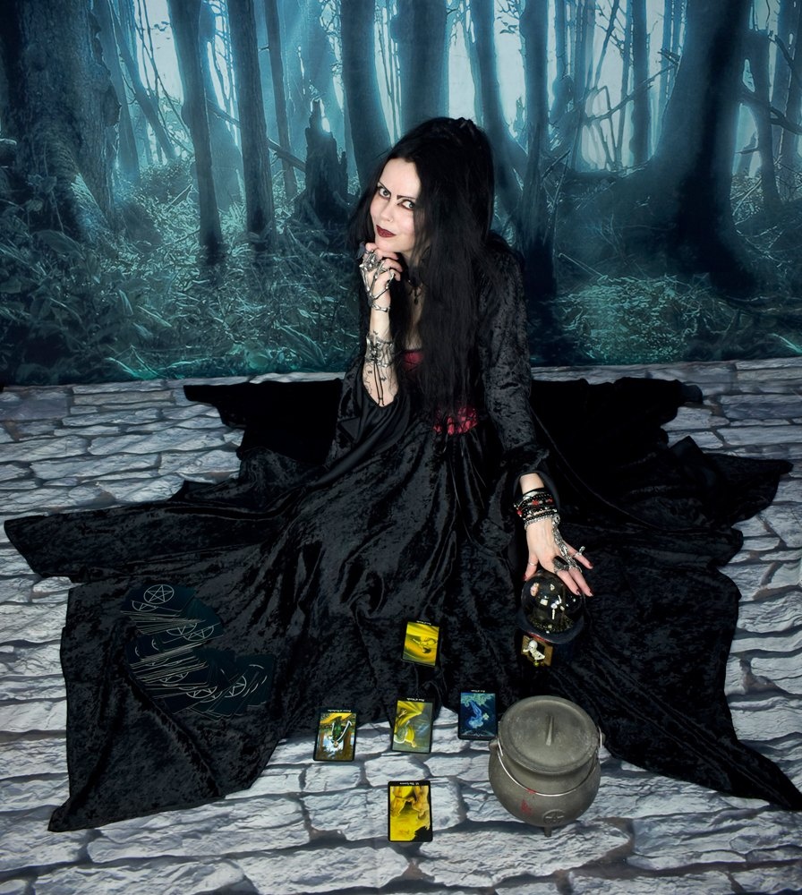 Wings of a Butterfly Dress - crushed velvet medieval witch dress by Moonmaiden Gothic Clothing
