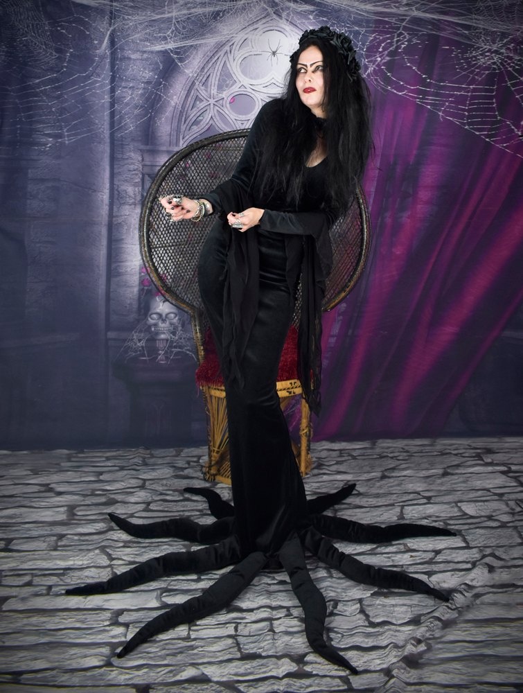 Carolyn Jones Morticia Dress - deluxe Addams Family Cosplay Dress by Moonmaiden Gothic Clothing