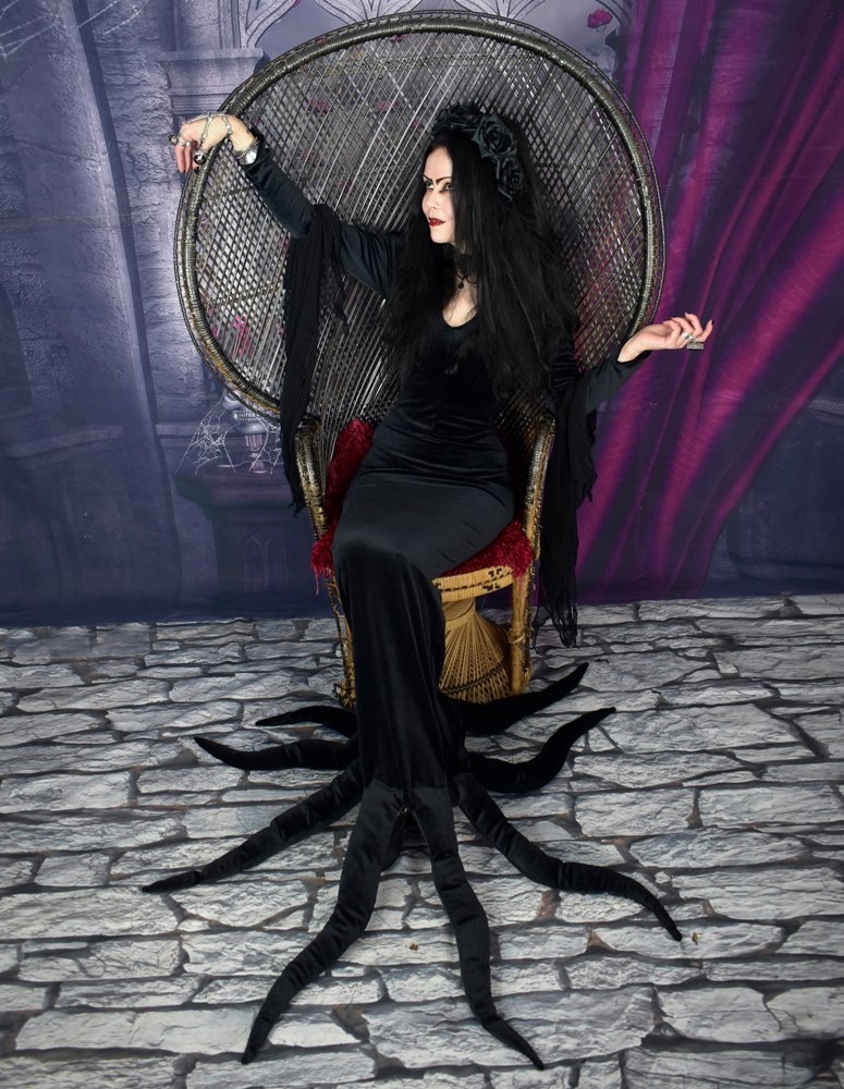 Carolyn Jones Morticia Dress - deluxe Addams Family Cosplay Dress by Moonmaiden Gothic Clothing