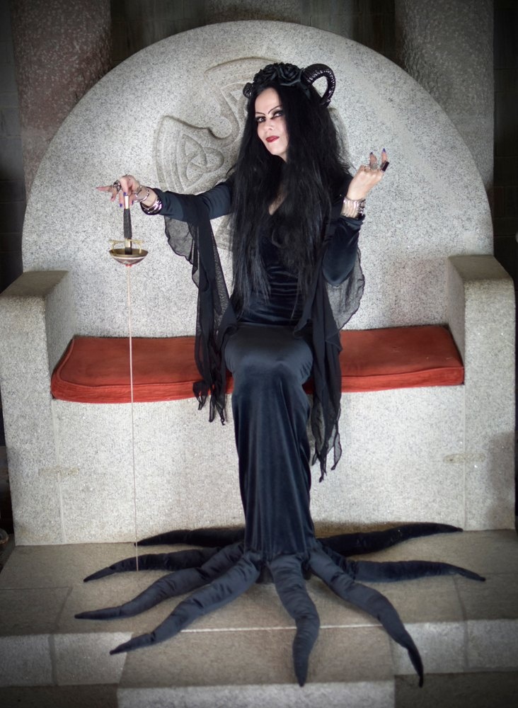 Carolyn Jones Morticia Dress - deluxe Addams Family Cosplay Dress by Moonmaiden Gothic Clothing