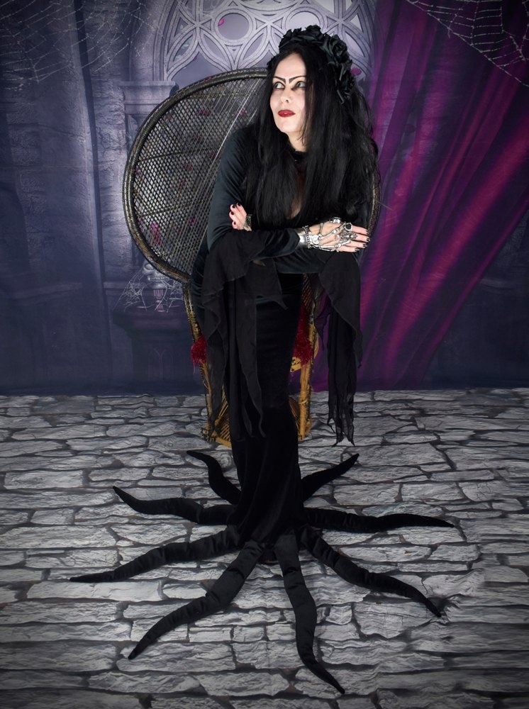 Carolyn Jones Morticia Dress - deluxe Addams Family Cosplay Dress by Moonmaiden Gothic Clothing
