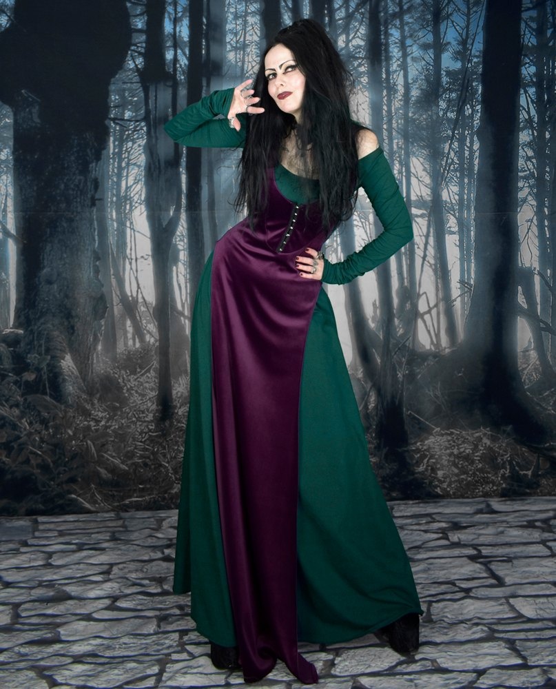 Minerva Overdress - steamed velvet hooded witchy over dress by Moonmaiden Gothic Clothing