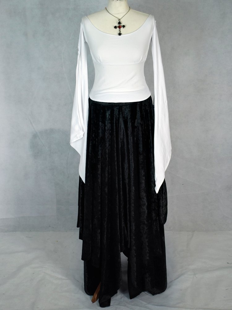 Wings of a Butterfly Skirt - crushed velvet pointy witchy goth skirt by Moonmaiden Gothic Clothing