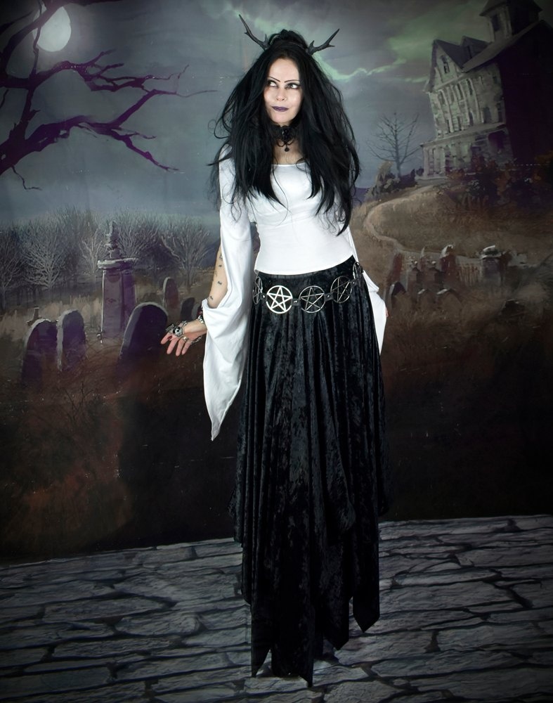 Wings of a Butterfly Top - Cotton Lycra Slit Sleeve Witchy Top by Moonmaiden Gothic Clothing