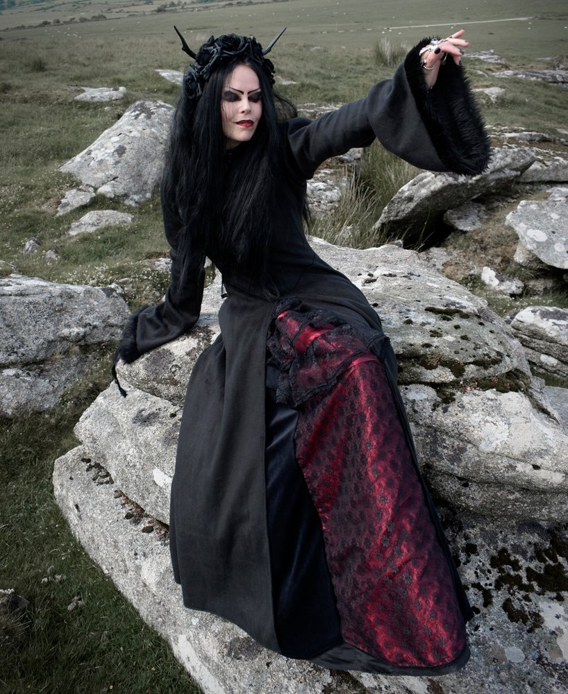 Wolfpergis Coat - Fleece and Faux Fur Steampunk witch goth long coat by Moonmaiden Gothic Clothing