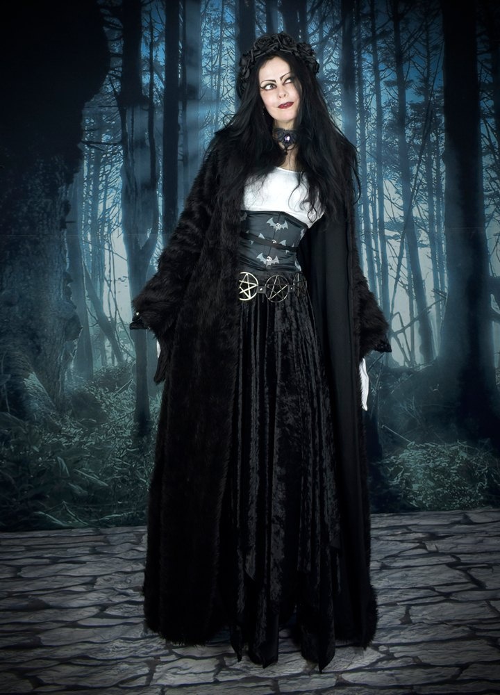 Furrywydan II Coat - faux fur goth witch coat by Moonmaiden Gothic Clothing