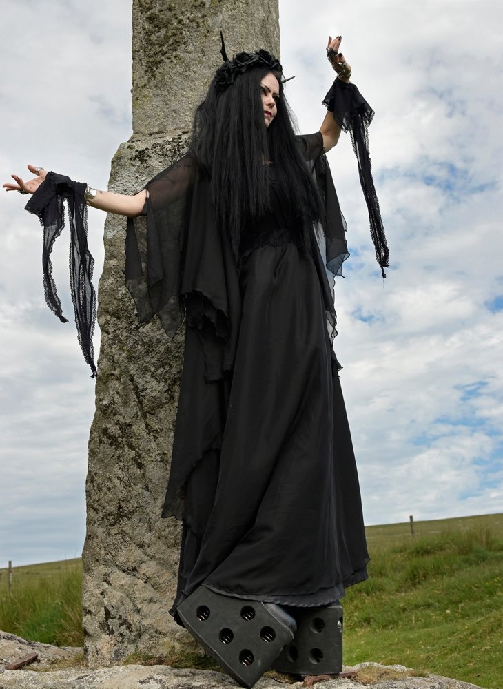 Ravenlily Gown - steampunk witch Lily Munster Gown by Moonmaiden Gothic Clothing