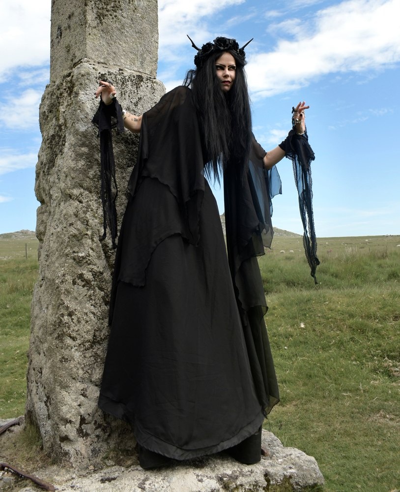 Ravenlily Gown - steampunk witch Lily Munster Gown by Moonmaiden Gothic Clothing