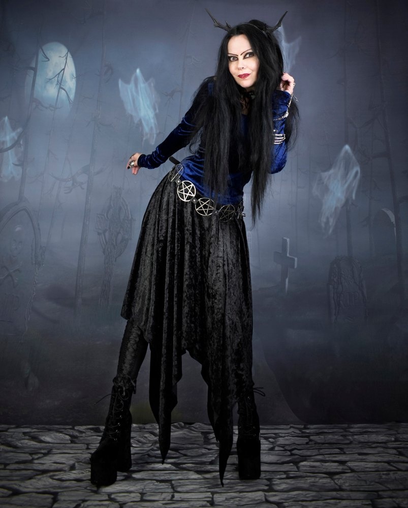 Elvenwitch Skirt - crushed velvet elven witchy skirt by Moonmaiden Gothic Clothing