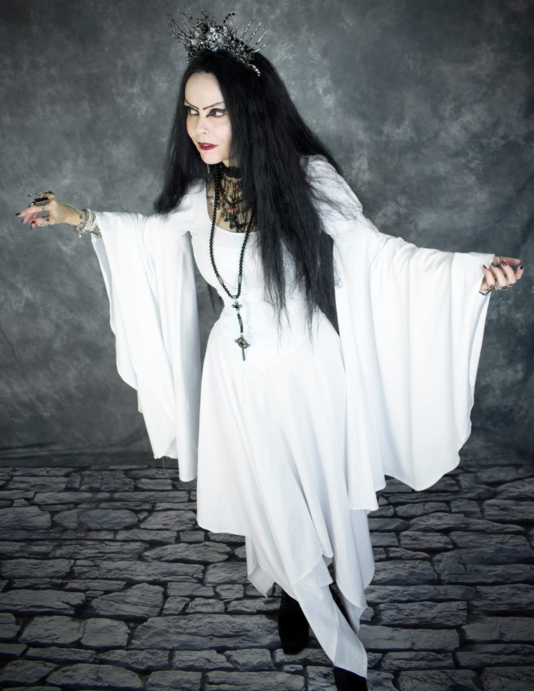 Arwen Elvenwitch Top - cotton lycra long sleeved elven witch medieval top by Moonmaiden Gothic Clothing