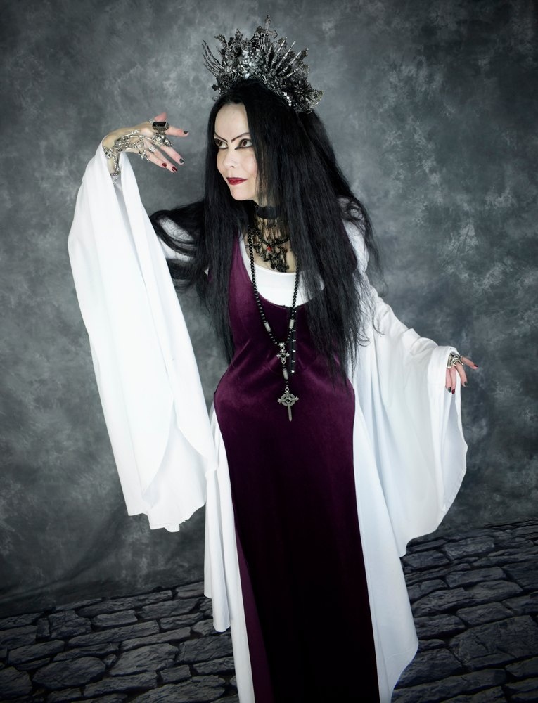 Arwen Elvenwitch Top - cotton lycra long sleeved elven witch medieval top by Moonmaiden Gothic Clothing