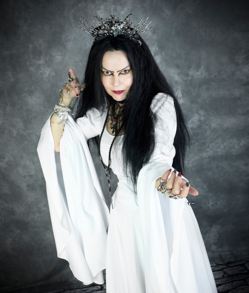 Arwen Elvenwitch Top - cotton lycra long sleeved elven witch medieval top by Moonmaiden Gothic Clothing