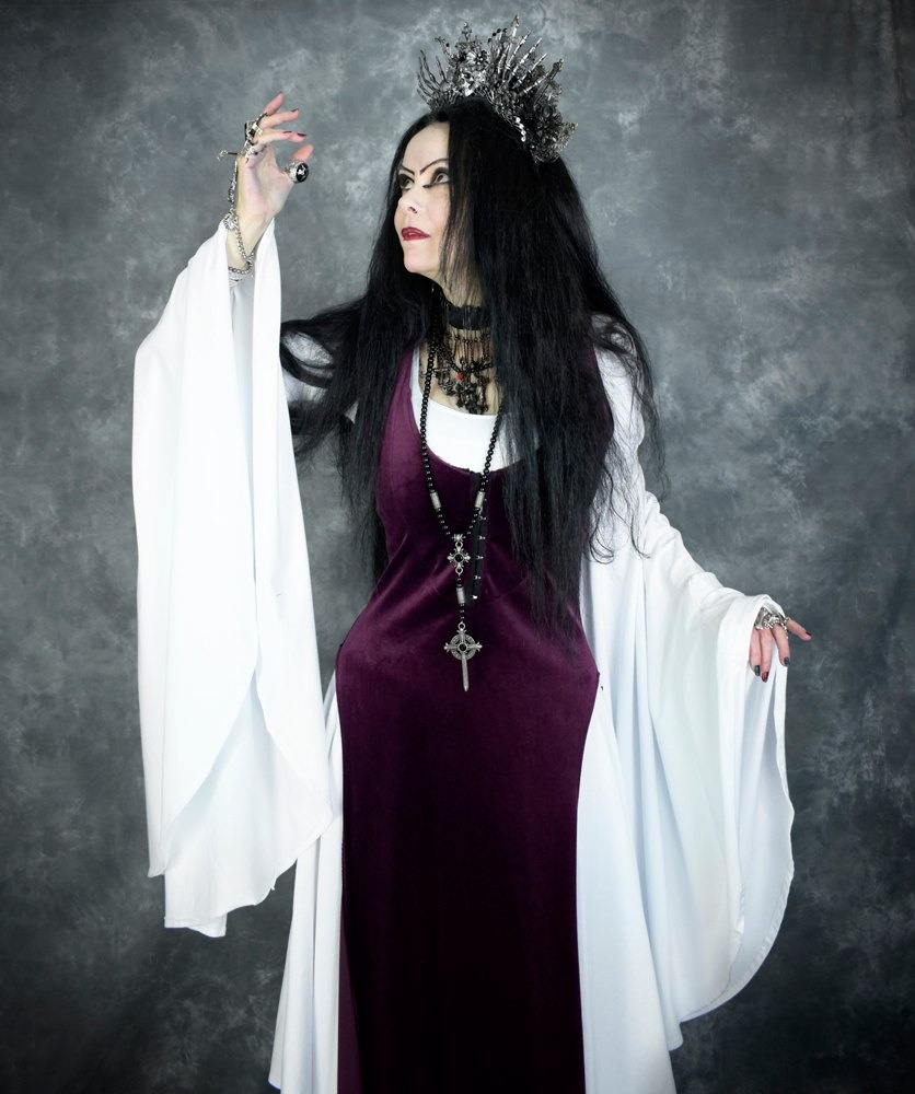 Arwen Elvenwitch Top - cotton lycra long sleeved elven witch medieval top by Moonmaiden Gothic Clothing