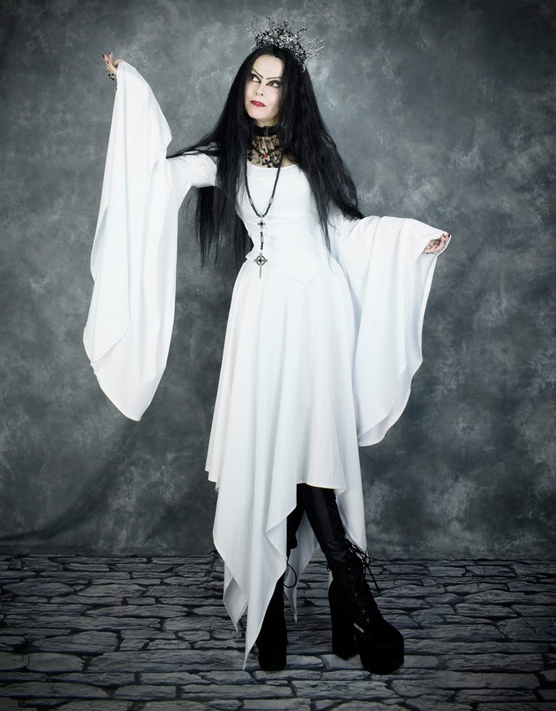 Arwen Elvenwitch Top - cotton lycra long sleeved elven witch medieval top by Moonmaiden Gothic Clothing