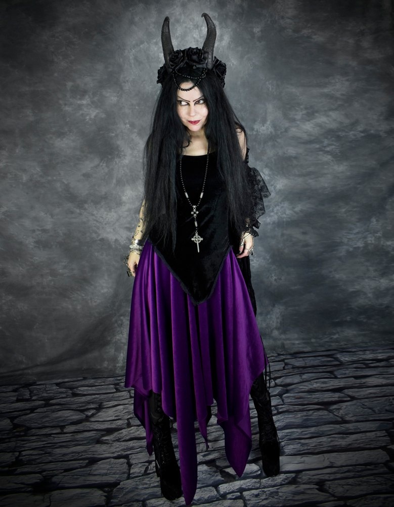 Moonshadow Elvenwitch Skirt - Steamed Velvet witchy elven skirt by Moonmaiden Gothic Clothing