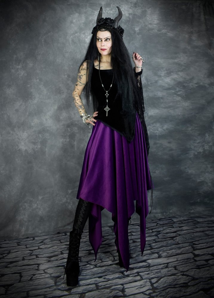 Moonshadow Moonbeam Top - Steamed Velvet Strappy Assymetric Witchy Top by Moonmaiden Gothic Clothing