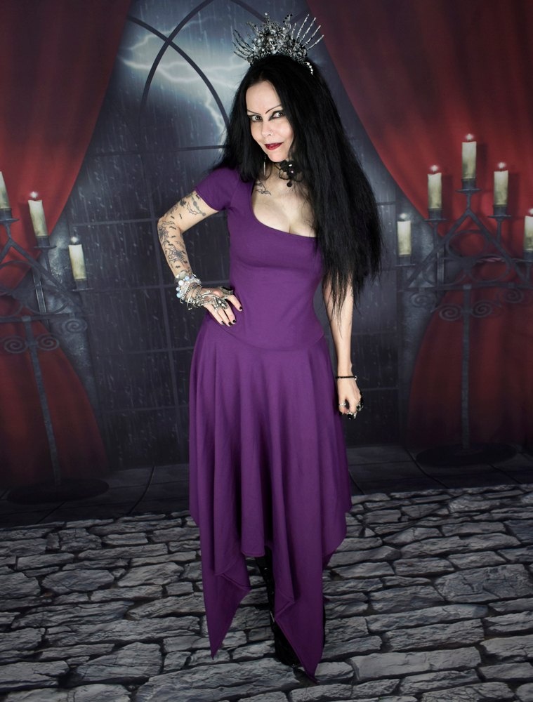 The Cotton Elvenwitch Dress - cotton lycra elven witchy dress by Moonmaiden Gothic Clothing
