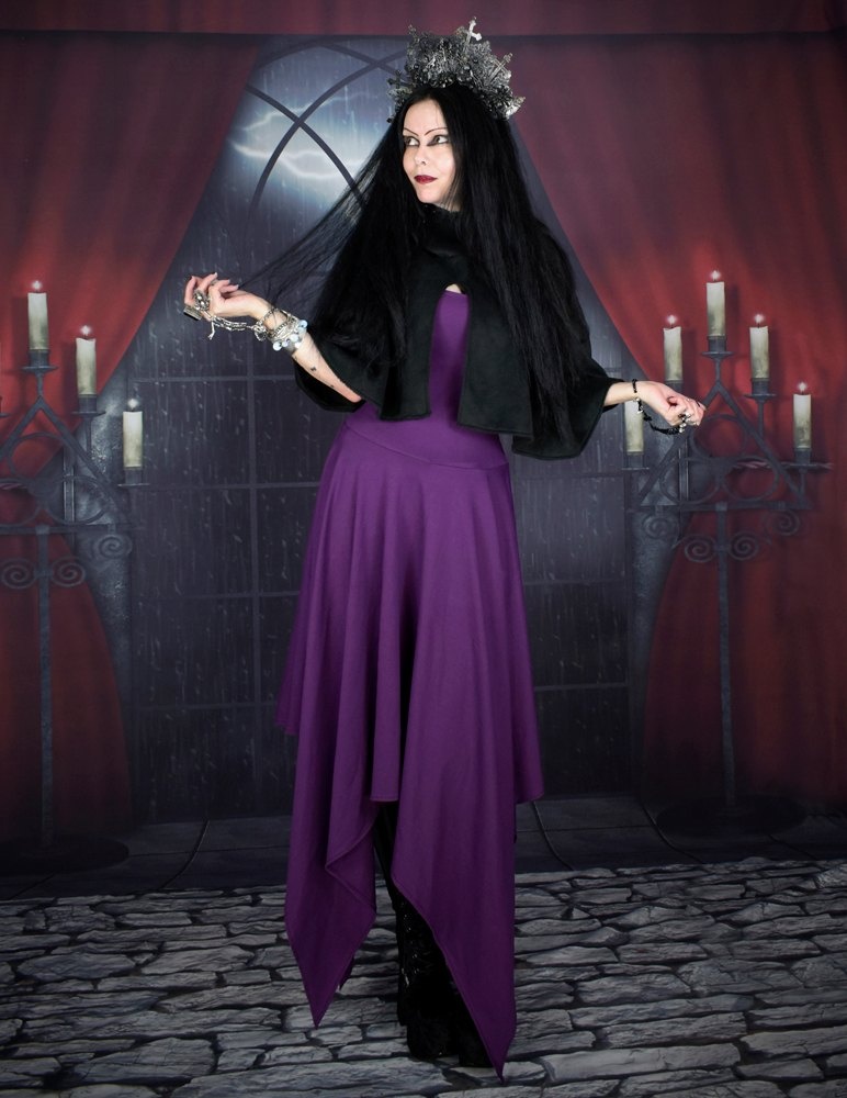 The Cotton Elvenwitch Dress - cotton lycra elven witchy dress by Moonmaiden Gothic Clothing