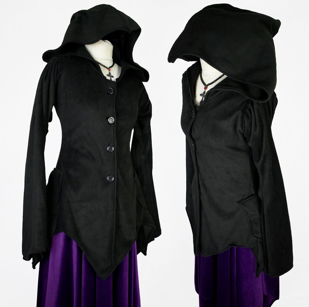 Elvenwitch Jacket - fleece witchy goth jacket by Moonmaiden Gothic Clothing