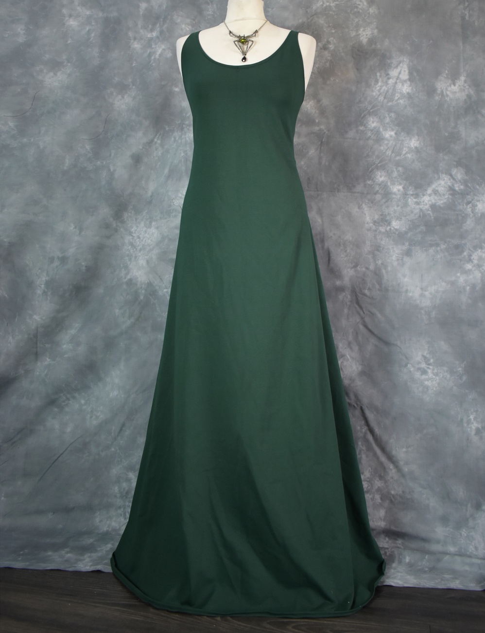 Sleeveless Minerva Dress in Elven Green Cotton