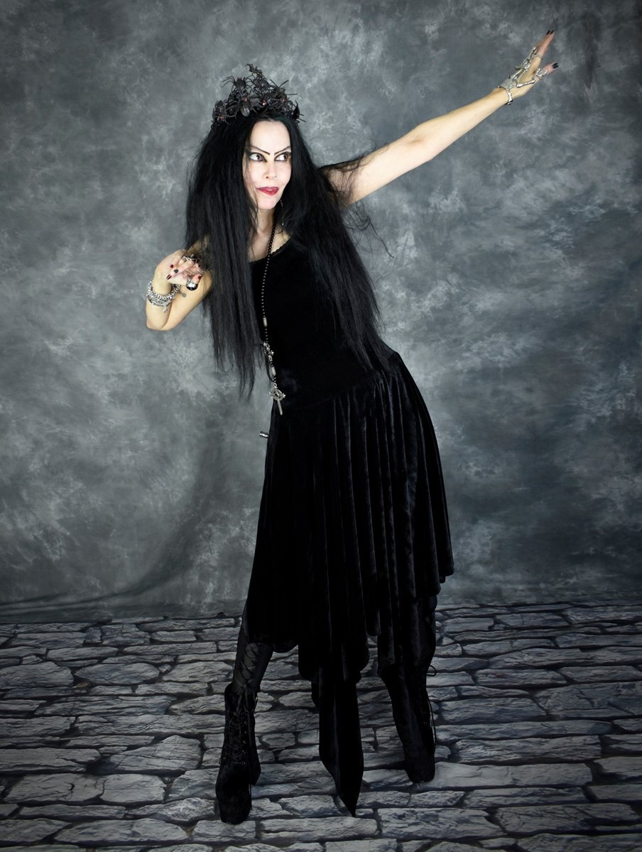 Strappy Elvenwitch Dress - Steamed Velvet witchy strappy dress by Moonmaiden Gothic Clothing