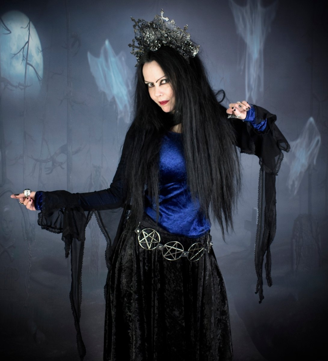 Haunted Enchantress Bolero - Mesh, Velvet and Lace spooky witchy bolero by Moonmaiden Gothic Clothing