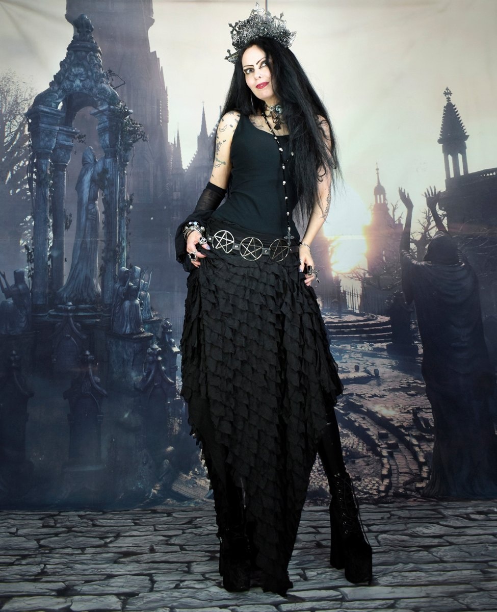 The Sleeveless Minerva Top - cotton lycra witchy top by Moonmaiden Gothic Clothing