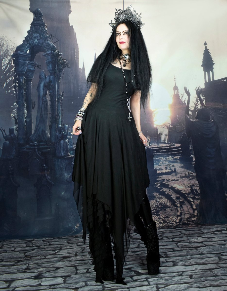 Spooffeewitch Overdress - sheer mesh gothic witchy over dress by Moonmaiden Gothic Clothing