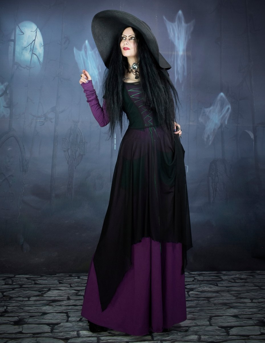 Spooffeewitch Overdress - sheer mesh gothic witchy over dress by Moonmaiden Gothic Clothing