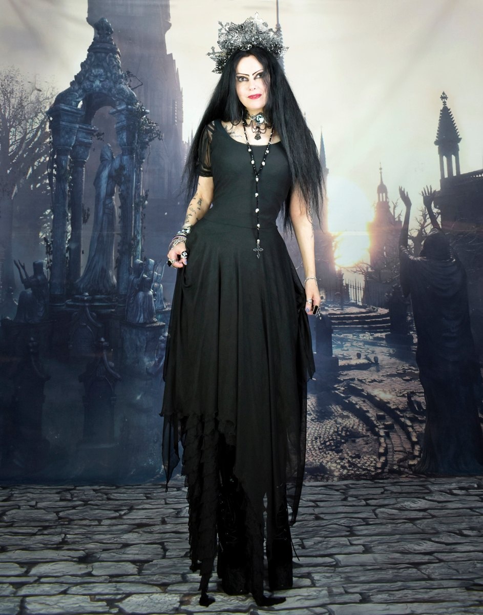 Spooffeewitch Overdress - sheer mesh gothic witchy over dress by Moonmaiden Gothic Clothing