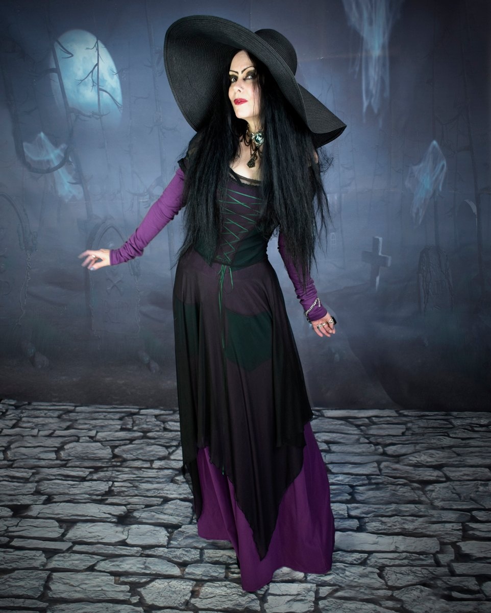 Spooffeewitch Overdress - sheer mesh gothic witchy over dress by Moonmaiden Gothic Clothing
