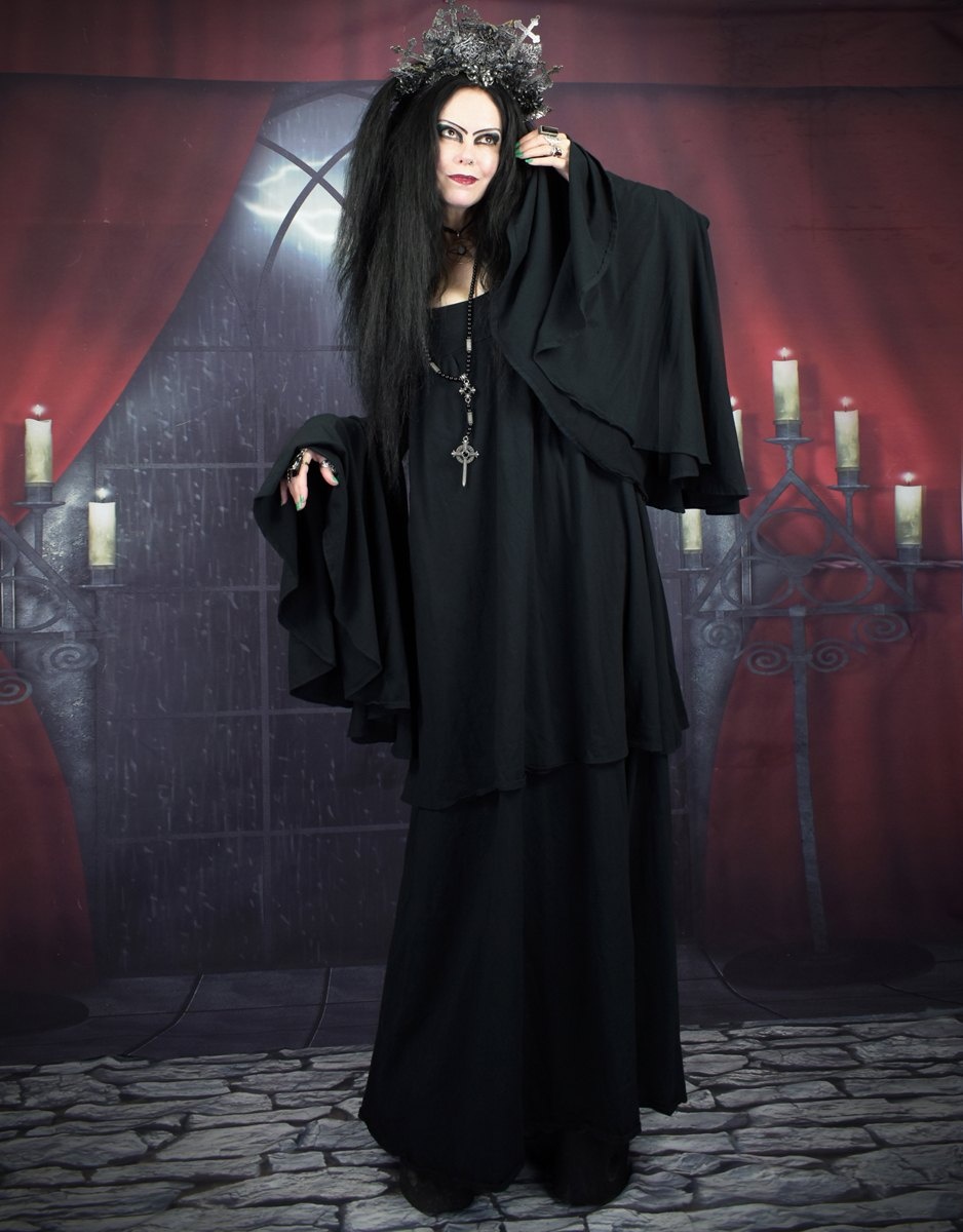 Robe de Meurte Craft Dress - Nancy Downs inspired witchy cotton dress by Moonmaiden Gothic Clothing
