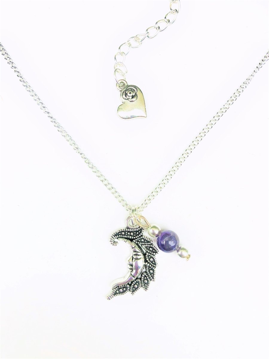 My Beautiful Gothic Moon and Amethyst Necklace