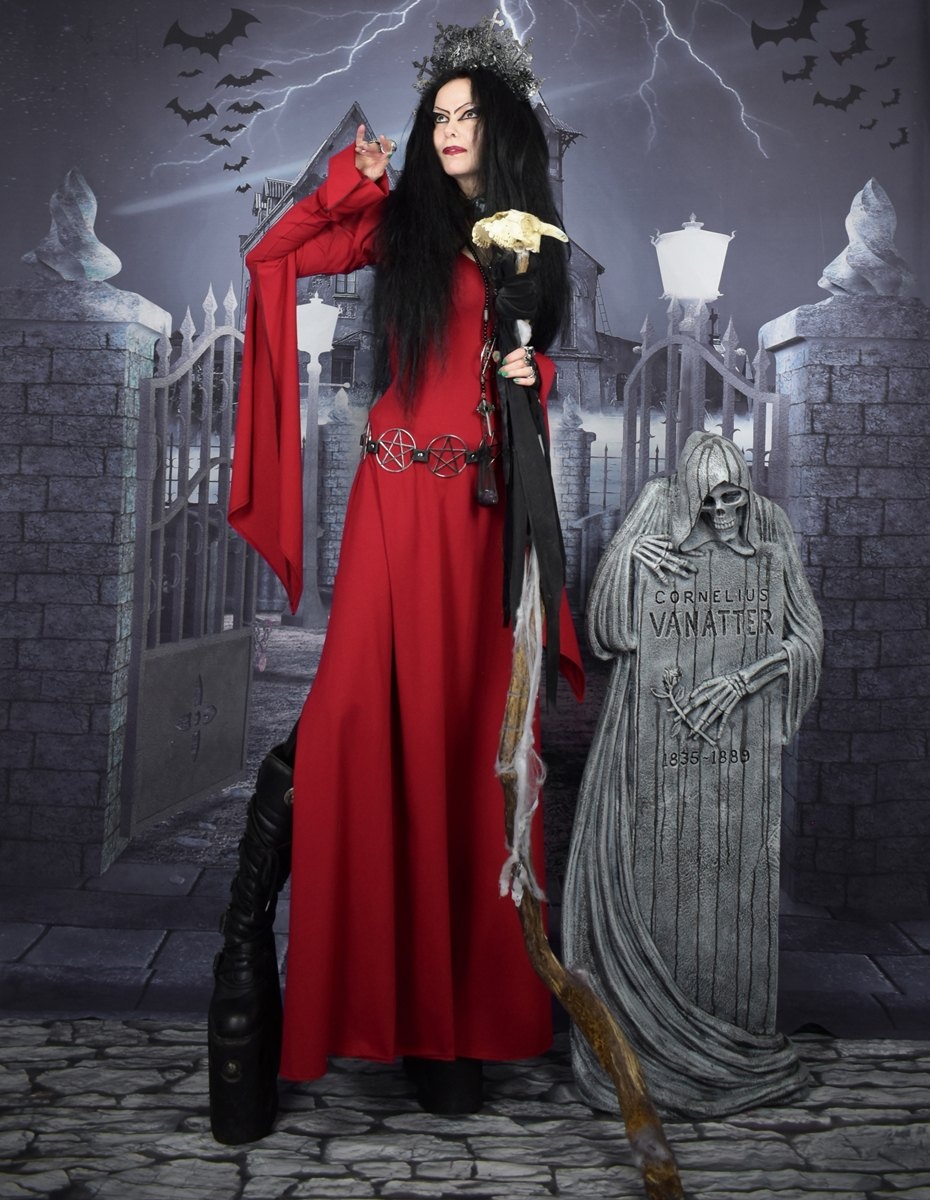 The Morrigan Witch Dress - Epic Cotton Lycra hooded dress witchiness by Moonmaiden Gothic Clothing!