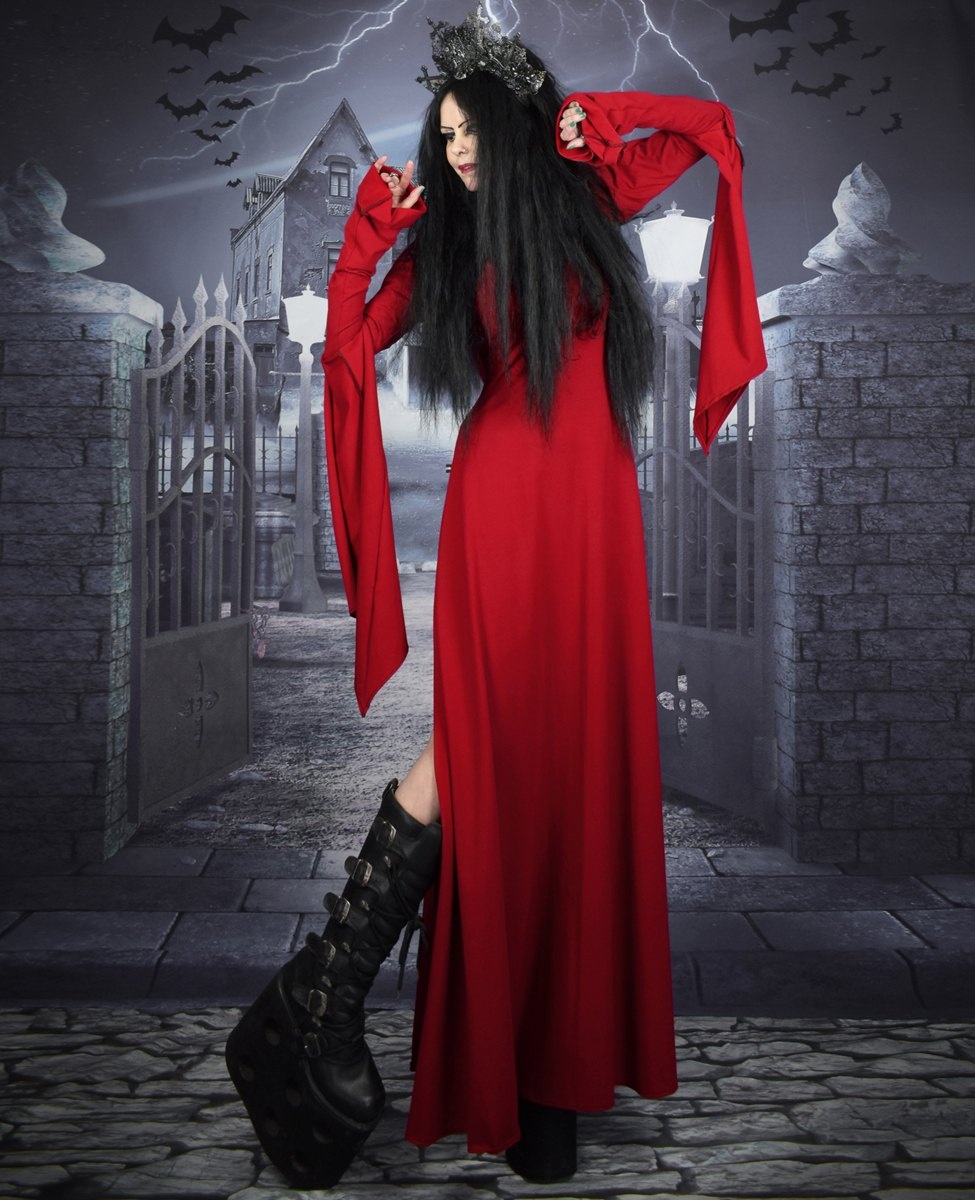 The Morrigan Witch Dress - Epic Cotton Lycra hooded dress witchiness by Moonmaiden Gothic Clothing!