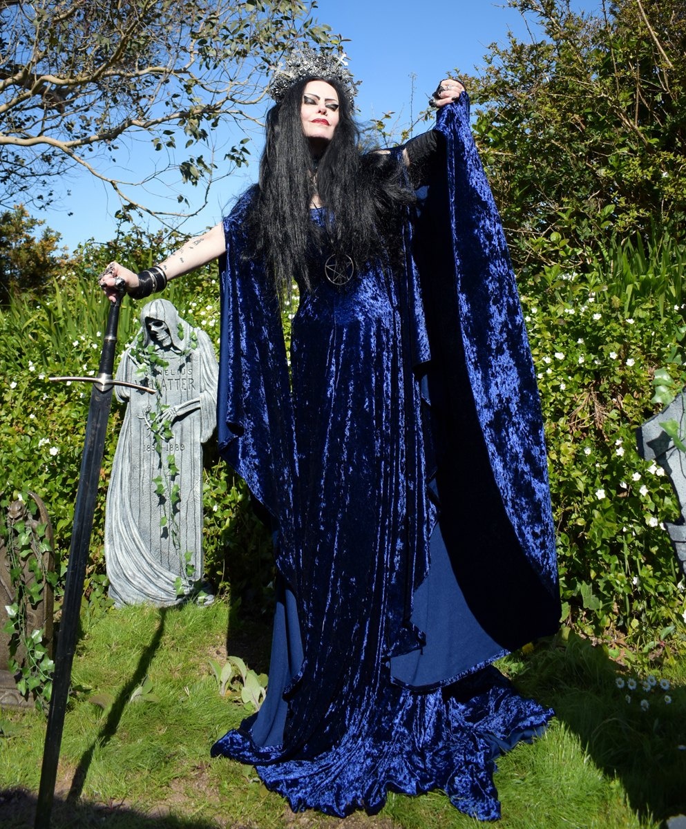 Velvet Fae of the Falls Gown - elven fairy goth medieval witch dress by Moonmaiden Gothic Clothing