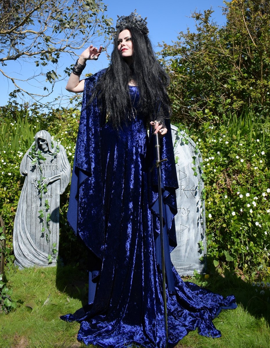Velvet Fae of the Falls Gown - elven fairy goth medieval witch dress by Moonmaiden Gothic Clothing