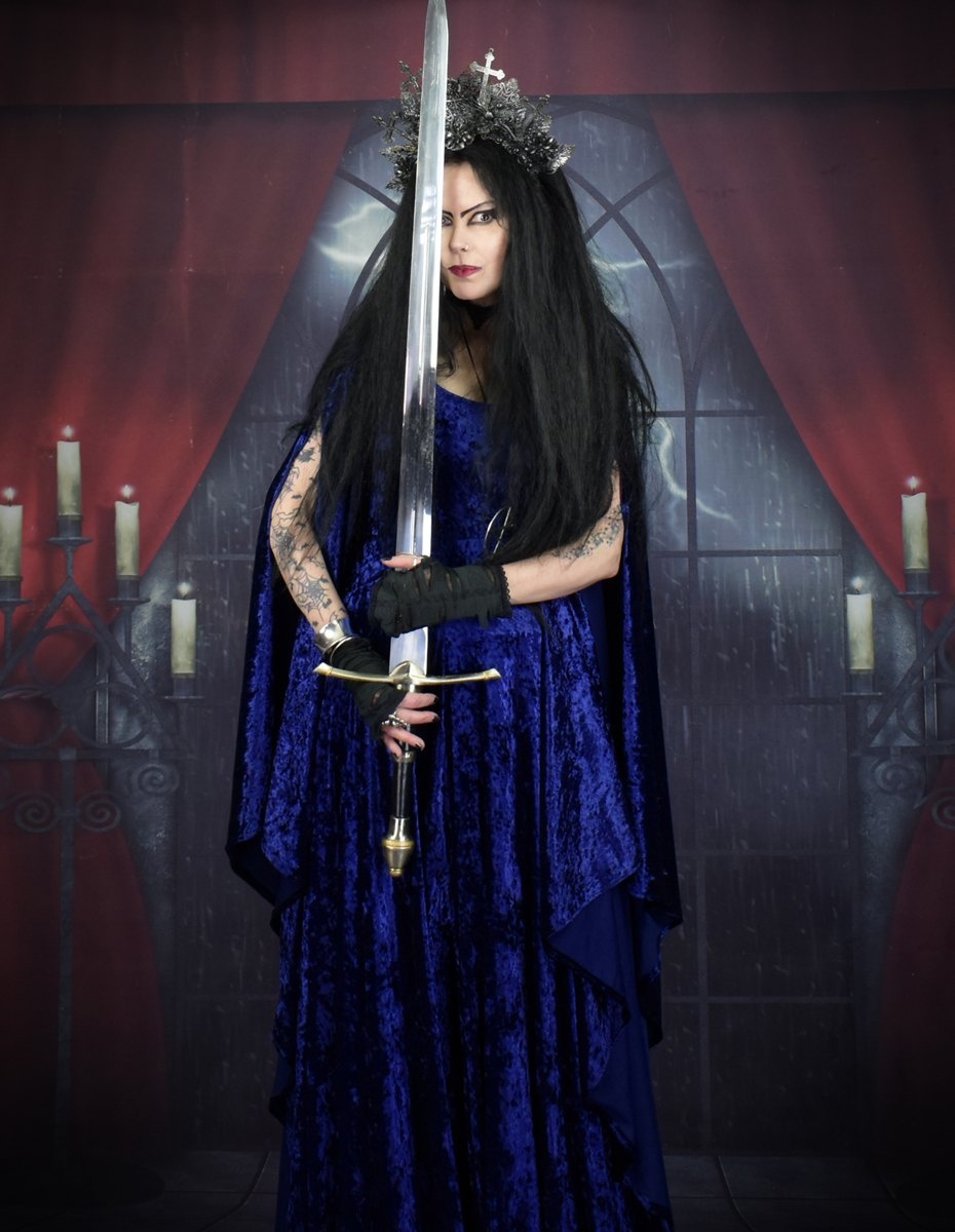 Velvet Fae of the Falls Gown - elven fairy goth medieval witch dress by Moonmaiden Gothic Clothing