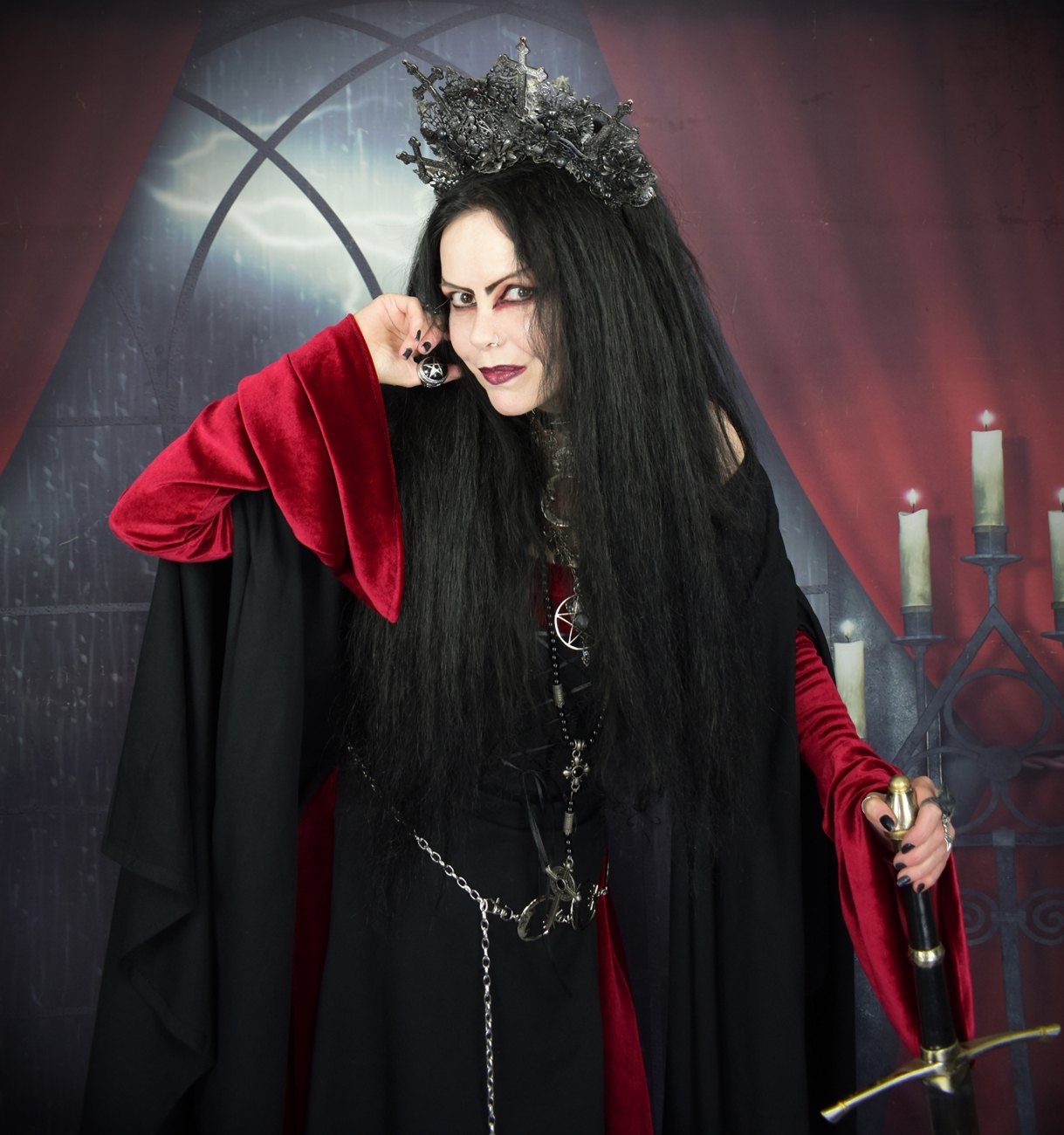 Shieldmaiden Overdress - cotton lycra witchy overdress by Moonmaiden Gothic Clothing