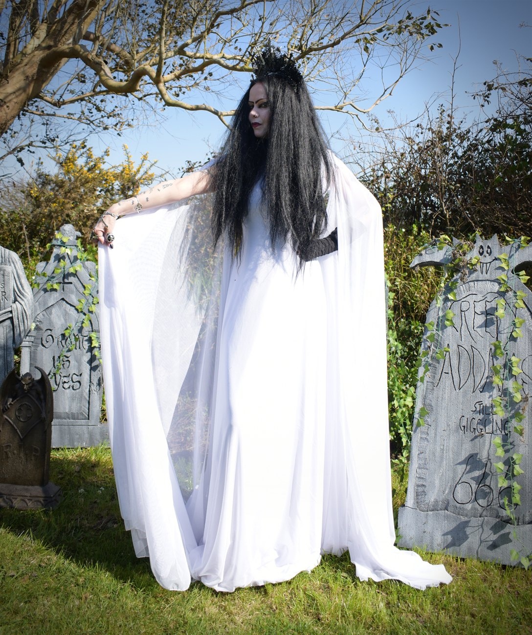 The Galadriel White Council Gown- elven hobbit cosplay dress by Moonmaiden Gothic Clothing