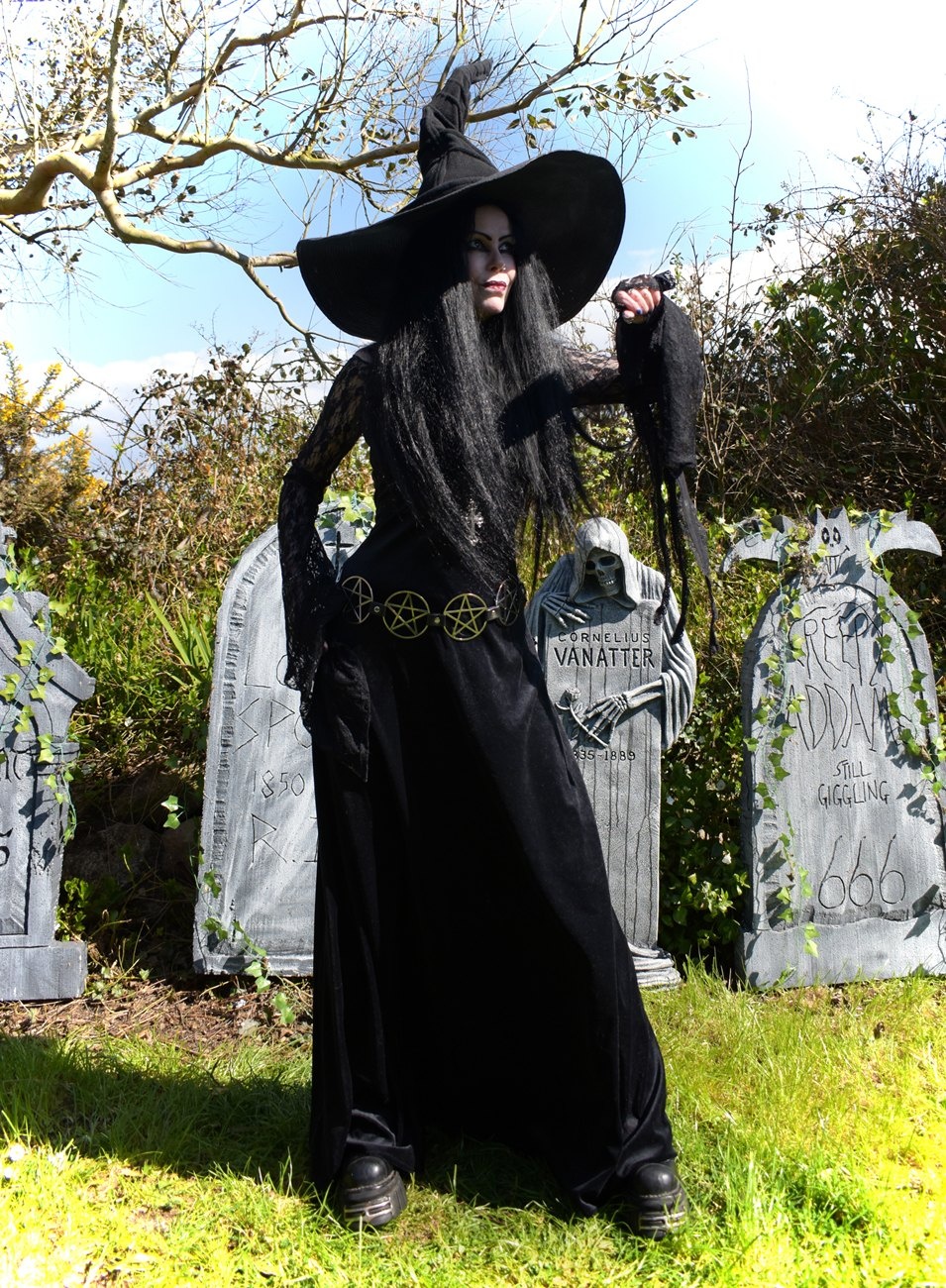 Witching Hour Dress - velvet and lace goth witch dress by Moonmaiden