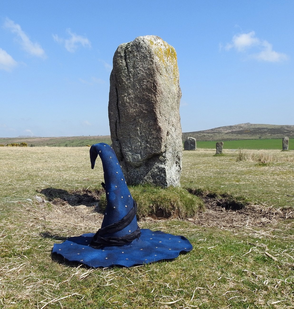 Midnight Sky Witch Hat - epic witch hat with silver stars by Moonmaiden Gothic Clothing