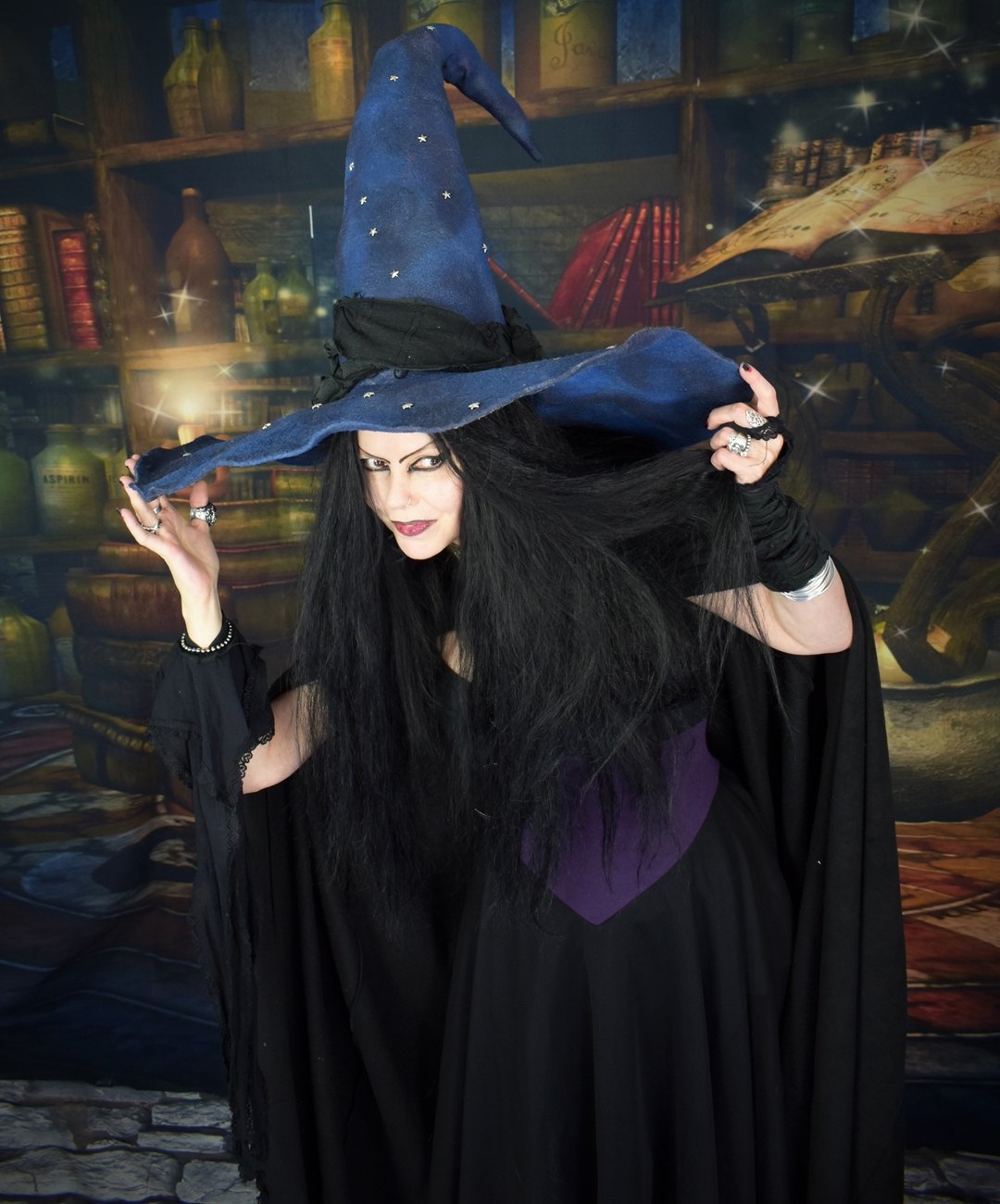 Autumn Sky Dress - cotton and mesh swishy witchy goth dress by Moonmaiden Gothic Clothing