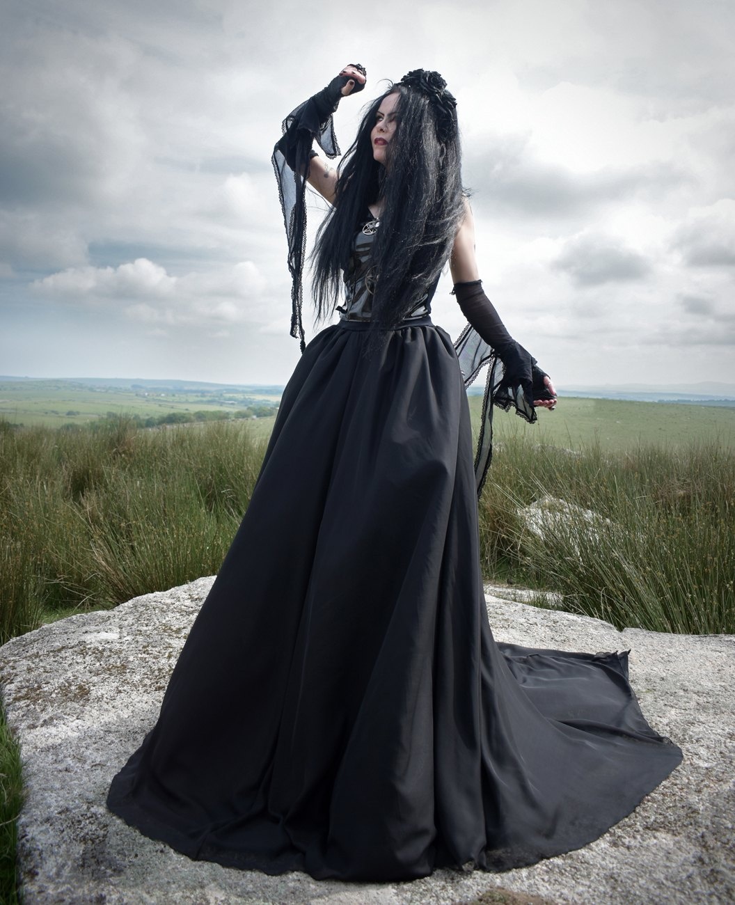 Forsaken Enchantress Skirt - epic mesh, net and taffeta skirt by Moonmaiden Gothic Clothing