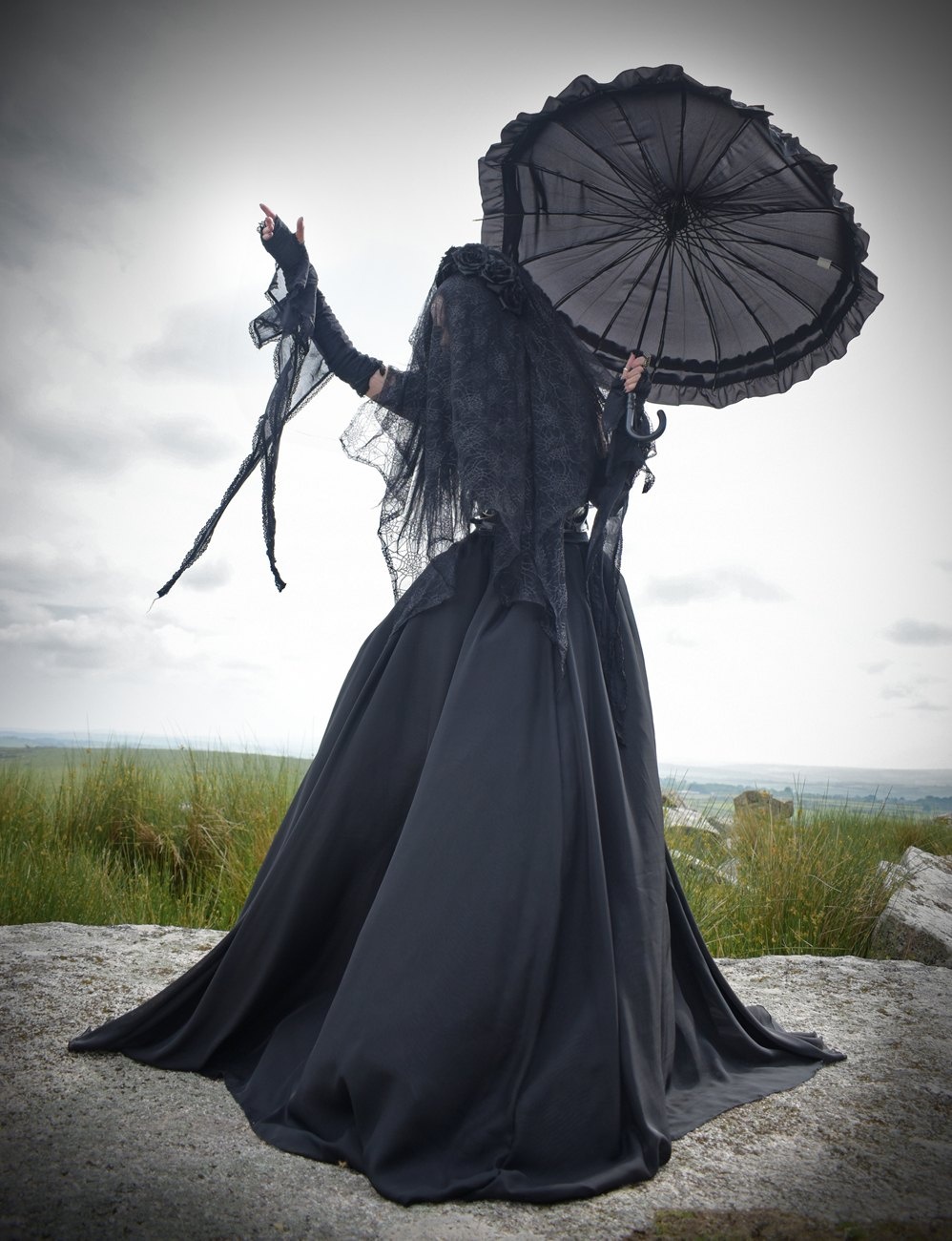 Forsaken Enchantress Skirt - epic mesh, net and taffeta skirt by Moonmaiden Gothic Clothing