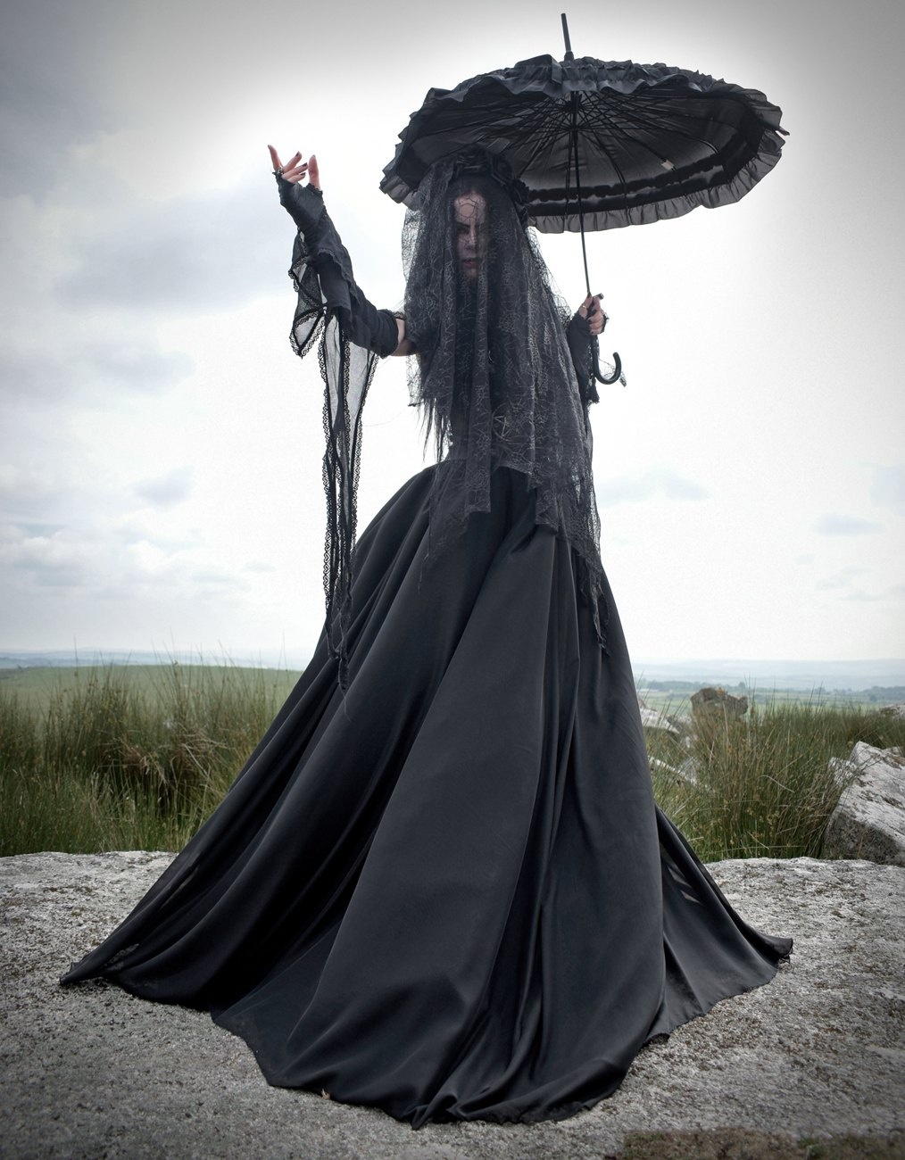 Forsaken Enchantress Skirt - epic mesh, net and taffeta skirt by Moonmaiden Gothic Clothing