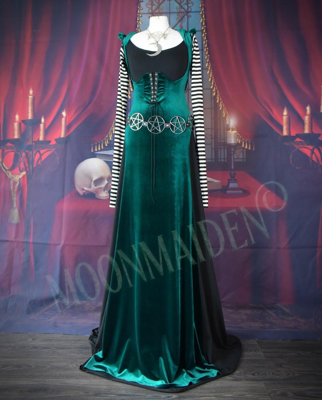 Diamanda Overdress - steamed velvet hooded witchy overdress by Moonmaiden Gothic Clothing