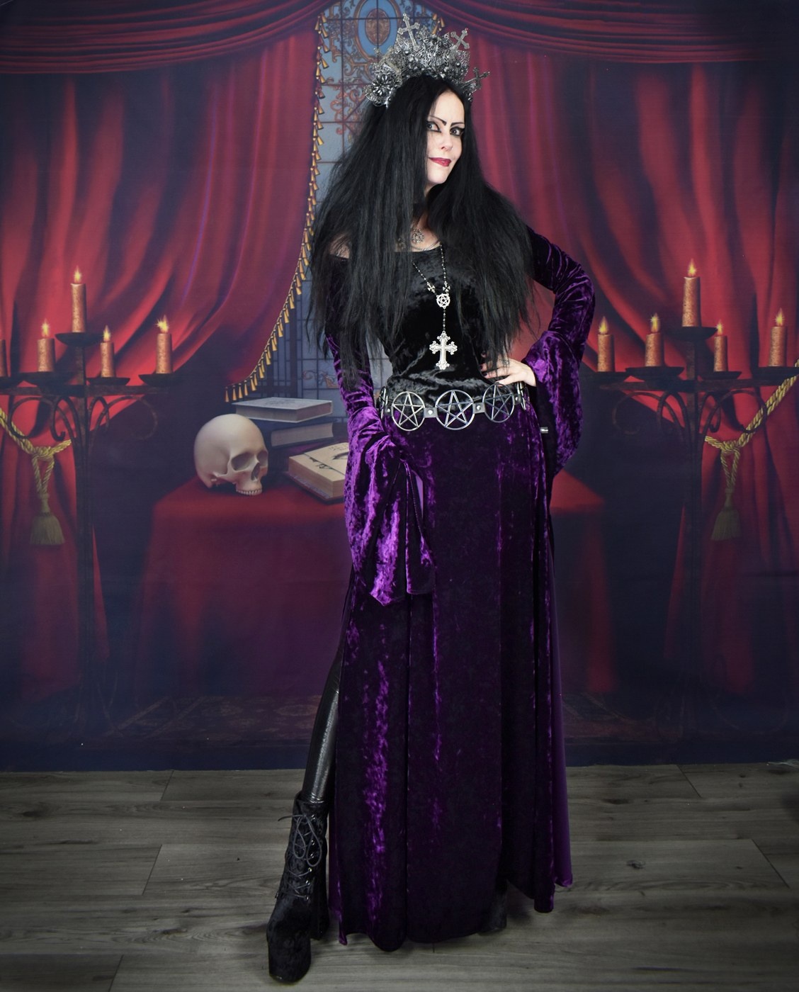 Witching Hour Top - Crushed Velvet witchy goth top by Moonmaiden Gothic Clothing