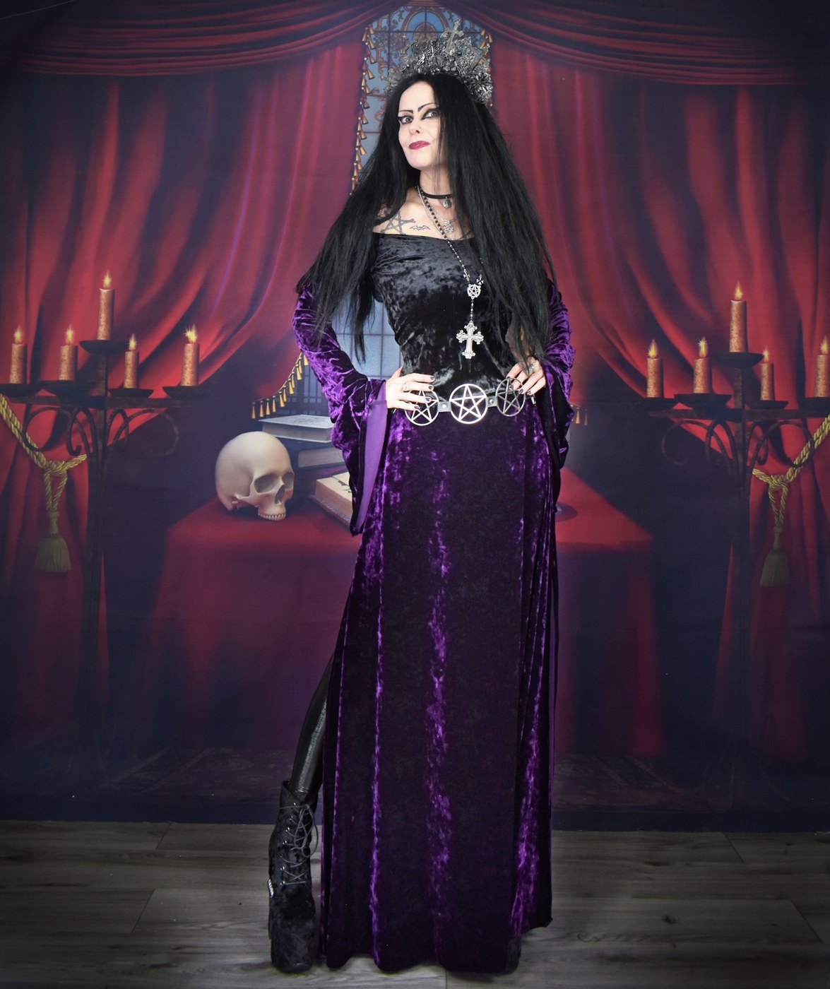 Witching Hour Top - Crushed Velvet witchy goth top by Moonmaiden Gothic Clothing